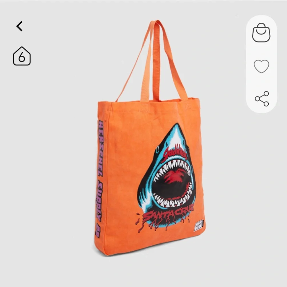 NWT Santa Cruz/Herschel Orange Tote Bag - Picture 2 of 12